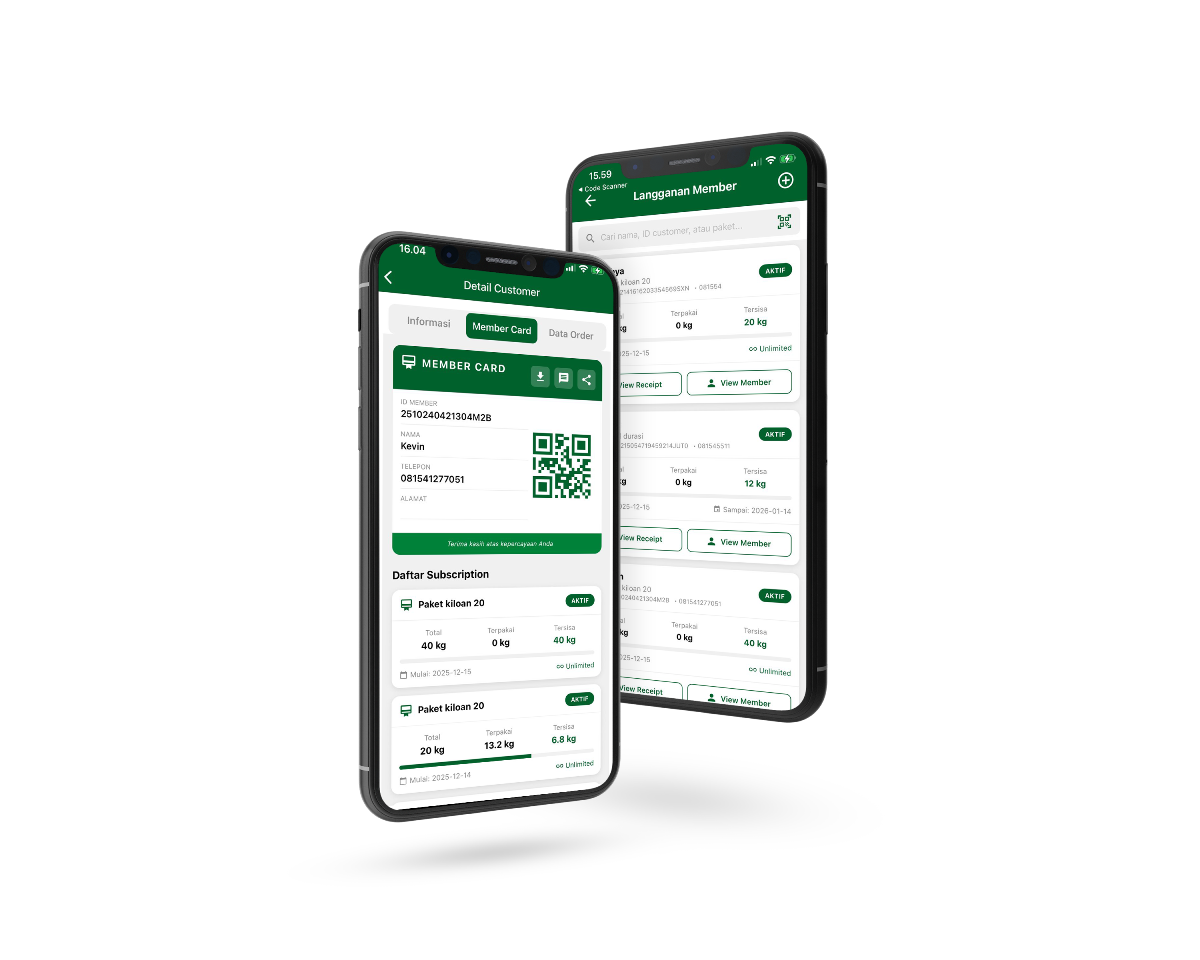 Aplikasi Kasir Laundry - Fitur Paket Member Langganan